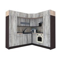 Bucatarie de Colt BIG GENA NEW ST. 210-230, Wenge / Decor K084